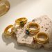 Women’s Jewelry Set Fashion Style Gold Plated Retro Niche Design Street Geometric Stripes Inlaid With Colored Zircon Ring_ipsvogv.com