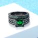 Men's Jewelry Popular Black Gold Ring Set Ring Bluish Greens Rings_ipsvogv.com