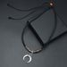 Women's Jewelry Retro Ethnic Style Necklace Alloy Crescent Pendant Beaded Braided Rope Sweater Chain Adjustable Necklace_ipsvogv.com