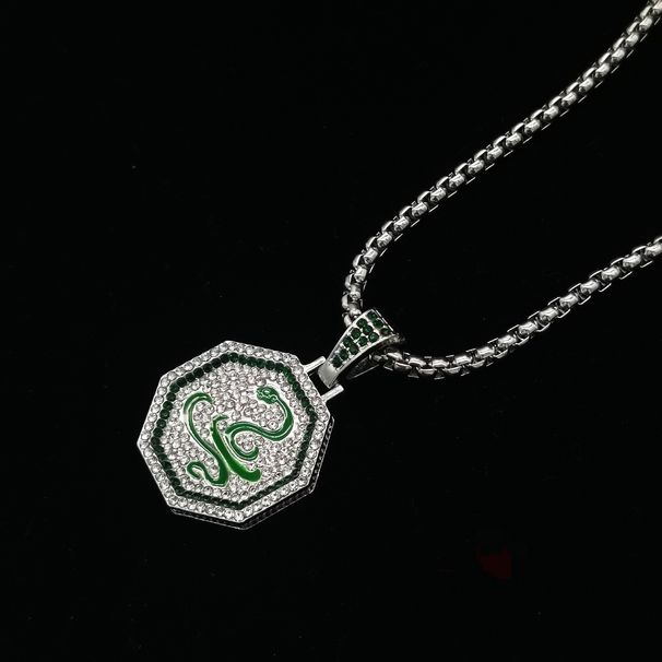 Women’s Jewelry Set Fashion Cartoon Anime Zodiac Diamond Alloy Pendant Cool Personality Trendy Hip Hop Cuban Chain_ipsvogv.com
