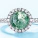 Natural Water Grass Agate Ring Female S925 Silver Surrounded By Shining Colored Gemstone Finger Ring Simple Fashion_ipsvogv.com