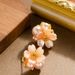 French Sweet And Exquisite Vacation Style Pearl Flower Ea, Feminine Goddess Fan Chaoxian High-end Silver Needle_ipsvogv.com