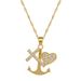 Anchor 【 】 Cross Light Luxury Charm Gorgeous Full Diamond Necklace Women's Versatile Clavicle Titanium Steel Chain 【 】_ipsvogv.com