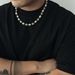 Hip-hop Pearl Flower Necklace Men's High-end Sense Trendy Fashion Personality Collarbone Chain Hot-selling Cross-border Men's Jewelry_ipsvogv.com