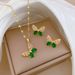 【 Titanium Steel 】 Sky Butterfly Necklace Earring Set Light Luxury Micro Inlay Personalized Temperament Banquet Earrings_ipsvogv.com