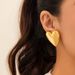Design Sensory Metal Smooth Water Drop Bean Female Geometric Love Fold Earrings_ipsvogv.com