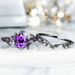 Sanjie Purple Topaz Natural Ring Fashion Inlaid Water Drop Jewelry_ipsvogv.com