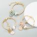 Jewelry Alloy Gold Adjustable Pink Pearl Shell Bracelet Shiny Diamond Ball Pan Dora Style_ipsvogv.com