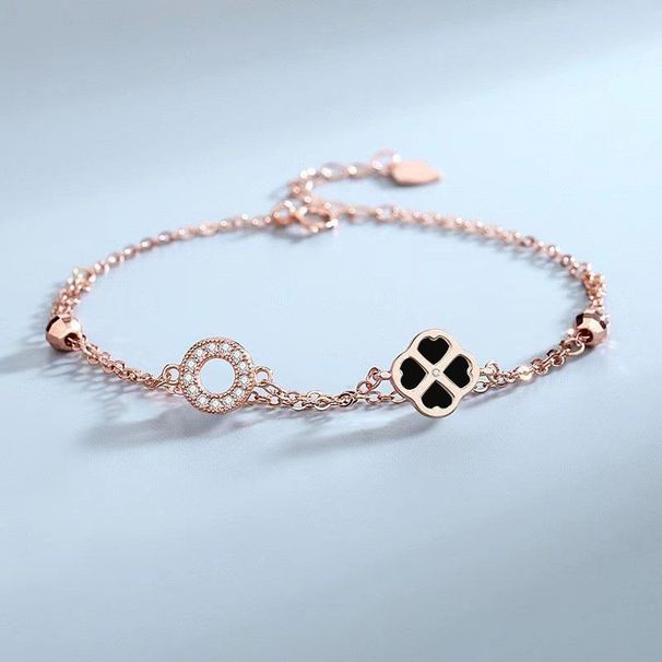 Women's Jewelry Four Leaf Clover Double Layer Bracelet, High End Jewelry, Fashionable And Versatile, Niche Design, Ins Style, Valentine's Day Gift_ipsvogv.com