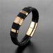 Real leather double-layer stainless steel bracelet, Valentine's Day gift for boyfriend, men's versatile woven_ipsvogv.com