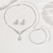 Women’s Jewelry Set Fashion Simple And Versatile Exquisite Claw Set Zircon Necklace Earrings Bracelet Set Bridal Wedding Dress Accessories_ipsvogv.com
