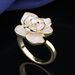 Personality Pearl Copper Plated Gold Fashionable And Elegant Flower Ring Jewelry Female_ipsvogv.com