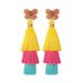 Dopamine colorful lightweight long multi layer tassel earrings high grade handmade DIY woven autumn and winter earrings_ipsvogv.com