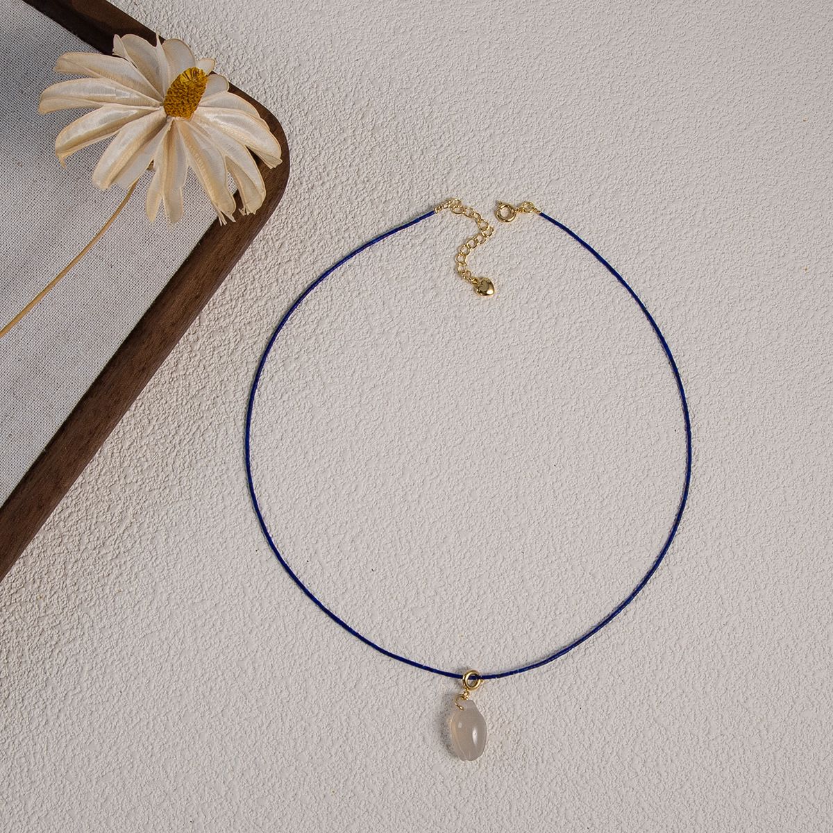 Emperor Lapis Lazuli Extremely Fine 1mm Agate Klein Blue Necklace, High-end New Chinese Style Collarbone Chain, Autumn_ipsvogv.com