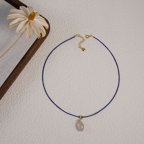 Emperor Lapis Lazuli Extremely Fine 1mm Agate Klein Blue Necklace, High-end New Chinese Style Collarbone Chain, Autumn_ipsvogv.com