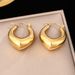 Titanium French Gold Stainless Steel Hollow Tube Chubby Earrings Do Not Fade Jewelry_ipsvogv.com