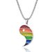 Rainbow Tai Chi diagram Yin Yang fish couple titanium steel pendant necklace jewelry_ipsvogv.com