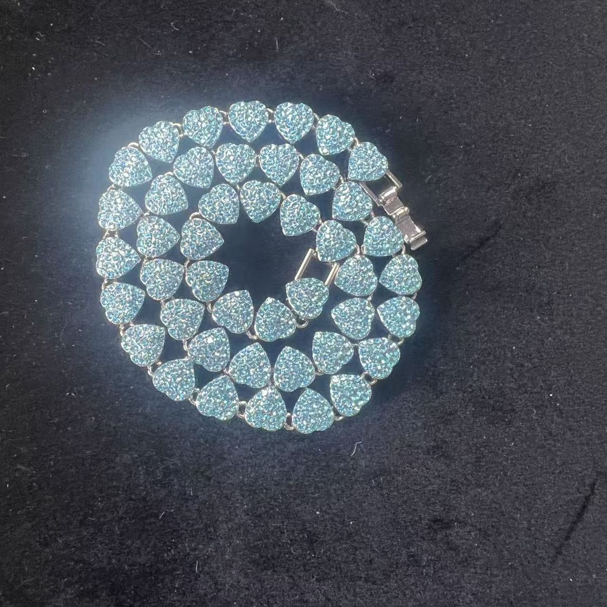 Hip Hop Full Diamond 3D Heart Splicing Necklace Personality Unisex Street Dance Cool Cuban Chain_ipsvogv.com