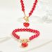 Minimalist style women's necklace set, personalized love pearl, niche design, collarbone chain, versatile bracelet_ipsvogv.com