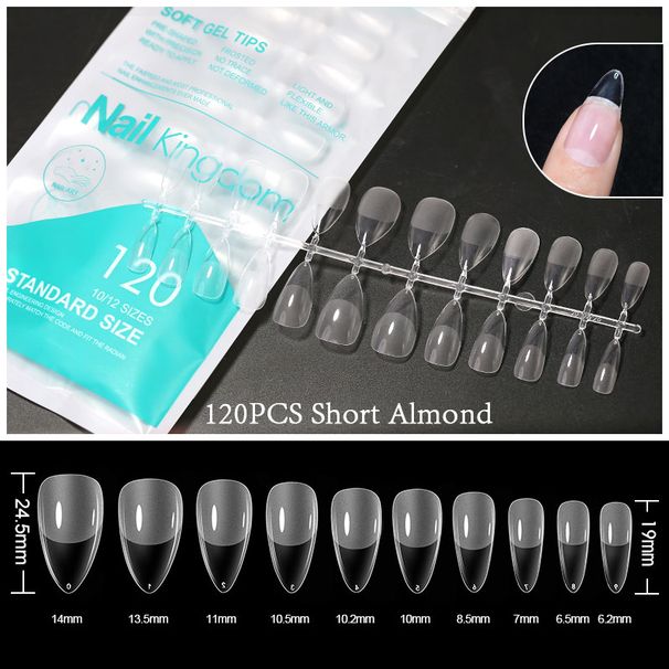 120pcs False Nails Acrylic Press on Nails Coffin Artificial Nails Clear/Semi-matte Tips for Extension Manicure Tool_ipsvogv.com