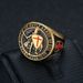New Hip-Hop Men's Titanium Steel Gold-Plated Templar Red Cross Shield Ring_ipsvogv.com