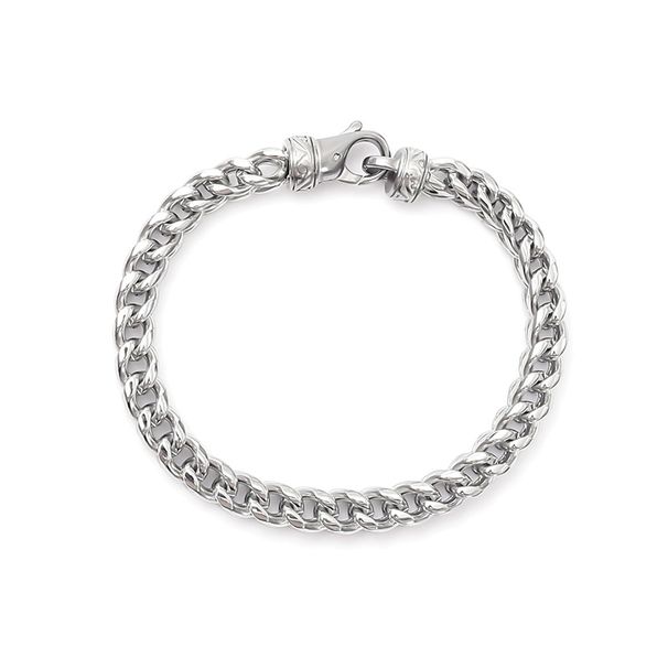 Minimalist Trendy Stainless Reversible Twist Dragon Bone Flower Basket Chain Men's Titanium Steel Polished Bracelet_ipsvogv.com