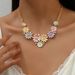 Ins Super Fairy Flower Necklace Simple Drip Oil Design Clavicle Women's Colorful Versatile Long Chain_ipsvogv.com