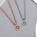 Gold Round Ancient Coin Inlaid Necklace For Men And Women, High End And Versatile Sweater Chain, Waterproof And Sweat Proof, No Fading_ipsvogv.com