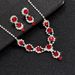 2023 New Trend Bridal Jewelry Exquisite Full Diamond Double Layer Marquise Necklace Earrings Wedding Dress Accessories_ipsvogv.com