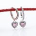 New Silver Plated Shining Heart Earrings Light Luxury Heart Shaped Love Pink Earrings Earrings Gift_ipsvogv.com