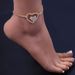 jewelry all-match rhinestone hollow heart-shaped Anklet novel Diamond-embedded double-heart double-row foot decorat_ipsvogv.com