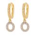 Gold Plated 26 Letter Zircon Earrings High End Niche Earrings Exquisite Ear Clips Temperament Earrings_ipsvogv.com