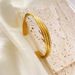 Ins Fashion Simple Style Jewelry Stainless Steel Gold Plated Double Layer Cross Opening Bracelet_ipsvogv.com