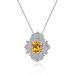 Natural Topaz Necklace Large Carat Pendant S925 Sterling Silver Inlaid Yellow Purple Pink Crystal Luxury Necklace_ipsvogv.com