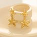 Gold Star Sturdy Gold Buckle Loop Earrings, Stainless Steel Jewelry_ipsvogv.com