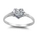 Peach Heart Ring Women's Love Shaped Zircon Diamond Set Copper Plated Silver Fashion Jewelry_ipsvogv.com