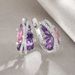 Cao Shi's Romantic, Sweet, Sparkling Pink Zircon Earrings with Creative Double Layer X-shaped Hollow Zircon Earrings_ipsvogv.com