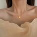 Light luxury small square shell necklace female summer design sense versatile simple clavicle chain ins cool wind accessories_ipsvogv.com