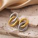Fashion Simple Personality Earrings Stainless Steel Plated And Silver Two Color O Shaped Double Ring Buckle Earrings_ipsvogv.com