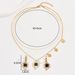 Light luxury niche style personalized earring necklace set with four leaf clover double-layer design collarbone chain_ipsvogv.com