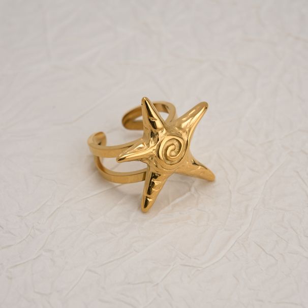Women's Jewelry Gold Plated Titanium Steel Starfish Beach Necklace Earrings Set_ipsvogv.com