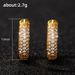 Cao Shi Trendy Earrings, Hip-hop Style, Men's And Circular Ear Buckles, Women's Full Set Zircon Earrings_ipsvogv.com