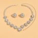 Women’s Jewelry Set Fashion Jewelry Brand New Bride Set Accessories Diamond Full Diamond Silver Ladies Necklace Earrings_ipsvogv.com