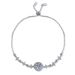 S Sterling Silver Round Wrap Women's Classic Bubble Plating PT950 Gold One Carat Moissanite Bracelet Straight_ipsvogv.com