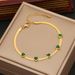 Emerald Love necklace temperament stainless steel collarbone chain INS fashion necklaces_ipsvogv.com