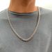 Spliced Stainless Steel Cuban Chain Pearl Chain Necklace Men Non Fading Titanium Steel Men's Pearl Necklace_ipsvogv.com