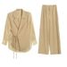Women's Clothing High grade sun proof suit in summer chiffon splicing two piece jacket, high waist wide leg trousers, two piece suit_ipsvogv.com