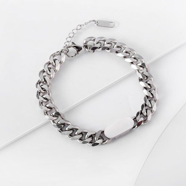 Cuban Bracelet New Trendy Fashionable Minority Titanium Steel Design High End Hip Hop Cool And Generous Men's Jewelry_ipsvogv.com
