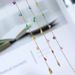 Korean Version Of Girls' Summer Rainbow Colored Diamond Necklace Versatile Handmade Titanium Steel Gold Pendant_ipsvogv.com