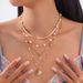 Ocean Wind Metal Fan Shell Starfish Pendant Ins Pearl Snake Bone Chain Necklace For Women_ipsvogv.com